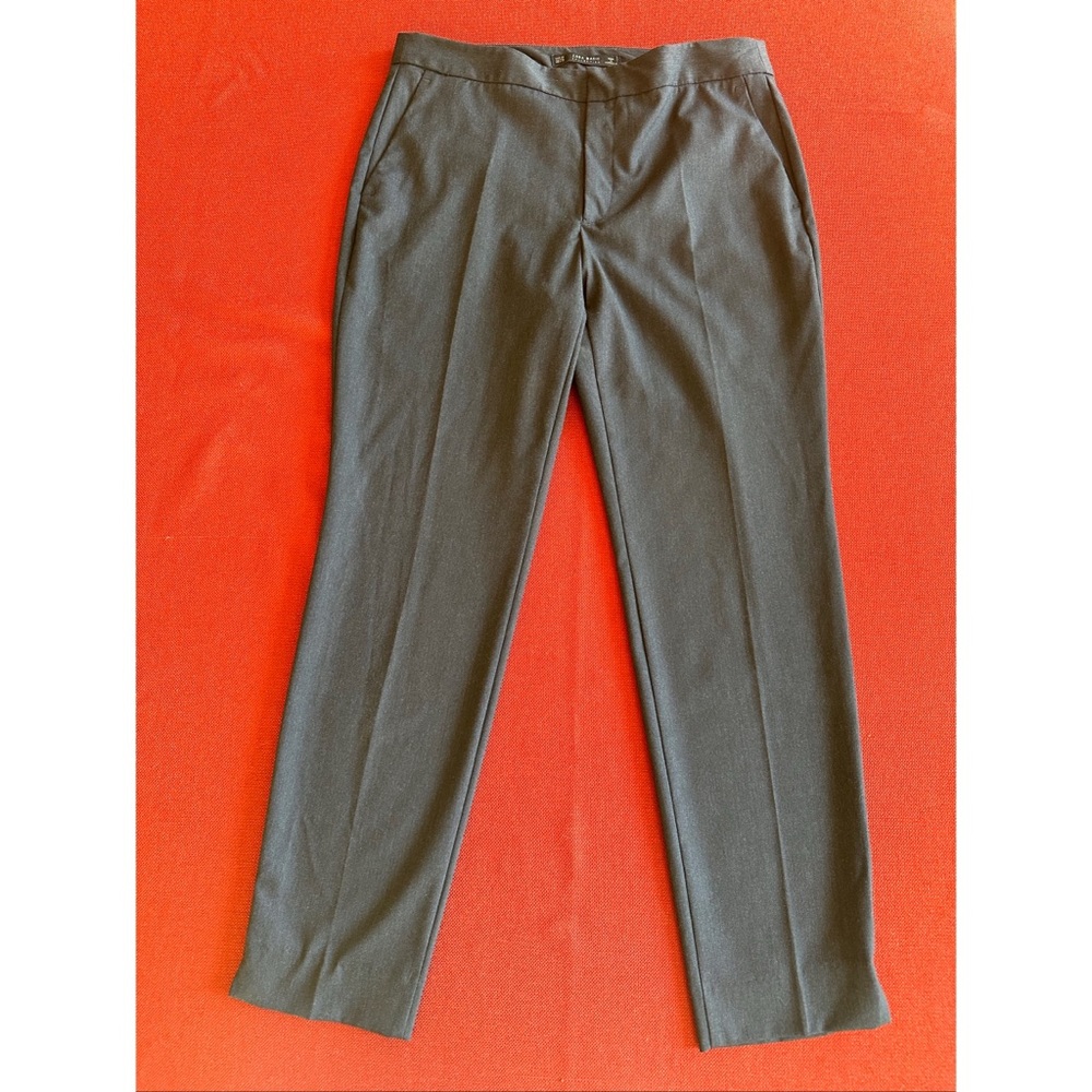 Zara Womens Navy Blue Ankle Pants With Side Slit Hem, NWOT, 6